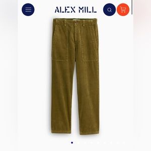 Alex Mill Neil Straight Leg Pant in Dark Olive